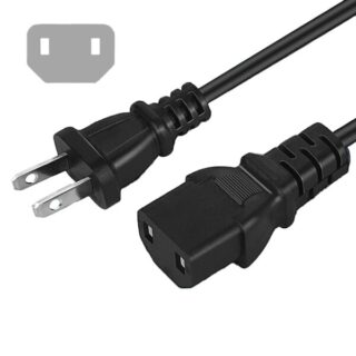 Cable de Alimentación CA de 2 Puntas para XBOX Clásico, XBOX 360 E, PlayStation 3, PlayStation 4 Slim Pro de 1.2 m